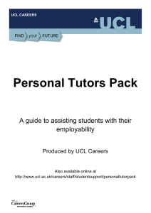 Personal Tutors Pack A guide to assisting students with their employability