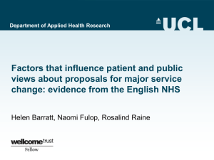 Factors that influence patient and public