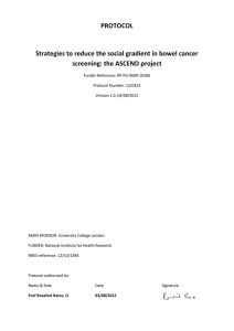 PROTOCOL  Strategies to reduce the social gradient in bowel cancer