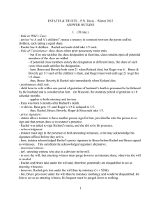 ESTATES &amp; TRUSTS – P.N. Davis – Winter 2012 ANSWER OUTLINE