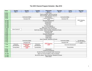 The GOV Channel Program Schedule - May 2016