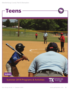 Teens Summer 2014 Programs &amp; Activities Mecklenburg County Park &amp; Recreation 59