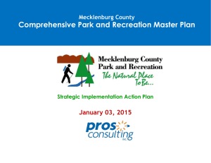 Comprehensive Park and Recreation Master Plan January 03, 2015 Mecklenburg County