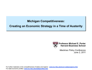 Michigan Competitiveness: Creating an Economic Strategy in a Time of Austerity