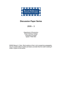 Discussion Paper Series 2009 – 3