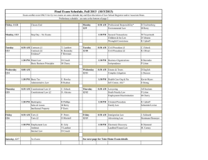Final Exam Schedule, Fall 2013  (10/3/2013)