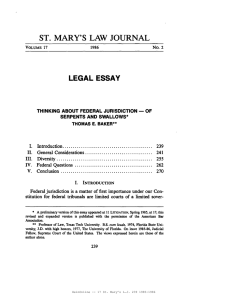 ST. MARY'S LAW JOURNAL LEGAL ESSAY II.