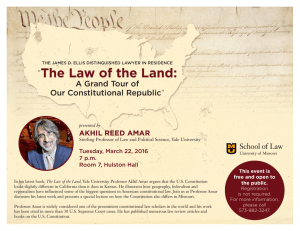 The Law of the Land: “ A Grand Tour of Our Constitutional Republic”