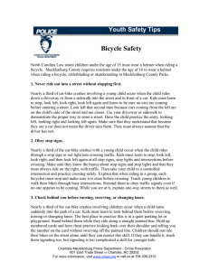 Bicycle Safety Youth Safety Tips