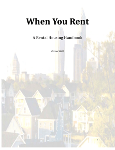 When You Rent    A Rental Housing Handbook  Revised 2008 