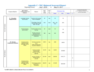 Appendix C- CRC-Balanced Scorecard Report Reporting Period: July 1, 2010 to