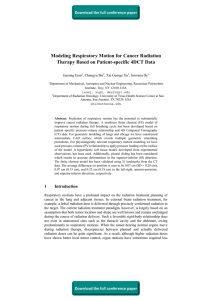 Modeling Respiratory Motion for Cancer Radiation Jaesung Eom , Chengyu Shi