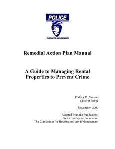 Remedial Action Plan Manual  A Guide to Managing Rental