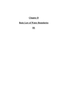 Chapter D Basic Law of Water Boundaries D1