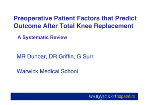 Preoperative Patient Factors that Predict Outcome After Total Knee Replacement