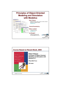 Principles of Object - Oriented Modeling and Simulation
