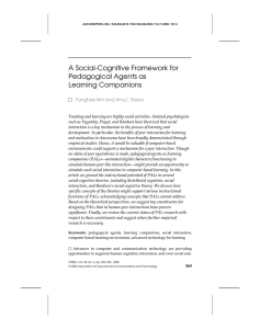 A Social-Cognitive Framework for Pedagogical Agents as Learning Companions