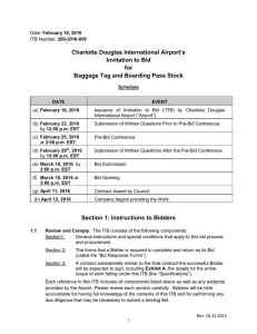Charlotte Douglas International Airport’s Invitation to Bid for