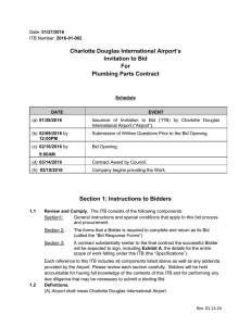 Charlotte Douglas International Airport’s Invitation to Bid For