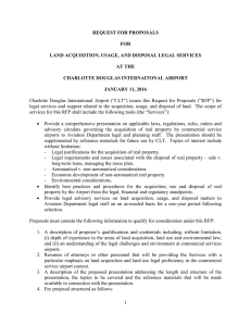 REQUEST FOR PROPOSALS  FOR LAND ACQUISITION, USAGE, AND DISPOSAL LEGAL SERVICES