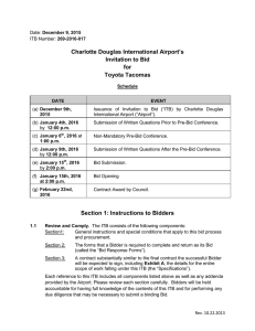 Charlotte Douglas International Airport’s Invitation to Bid for