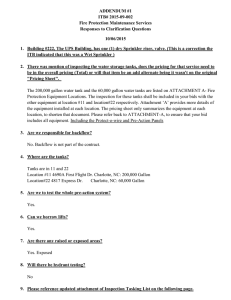 ADDENDUM #1 ITB# 2015-09-002 Fire Protection Maintenance Services Responses to Clarification Questions