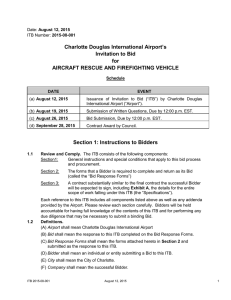 Charlotte Douglas International Airport’s Invitation to Bid for