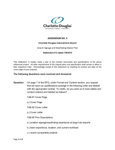 ADDENDUM NO. 2 Charlotte Douglas International Airport Addendum # 2 dated 7/6/2015