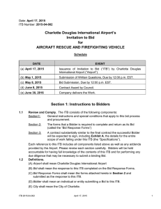 Charlotte Douglas International Airport’s Invitation to Bid for