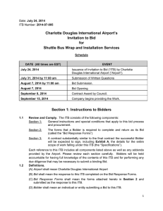 Charlotte Douglas International Airport’s Invitation to Bid for