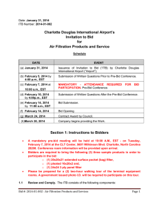 Charlotte Douglas International Airport’s Invitation to Bid for