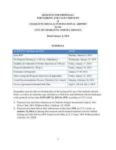 REQUESTS FOR PROPOSALS FOR PARKING AND VALET SERVICES at CHARLOTTE DOUGLAS INTERNATIONAL AIRPORT