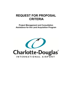 REQUEST FOR PROPOSAL CRITERIA Project Management and Consultation