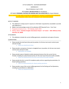 CITY OF CHARLOTTE – AVIATION DEPARTMENT ADDENDUM III 269-2013-03-002