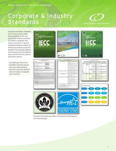 Corporate &amp; Industry Standards moving towards a sustainable future