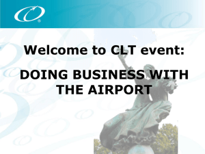 Welcome to CLT event: DOING BUSINESS WITH THE AIRPORT