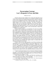 Encouraging Courage: Law’s Response to Fear and Risk
