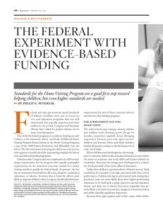 The Federal experimenT wiTh evidence-Based Funding
