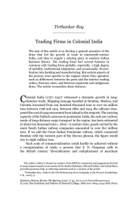Trading Firms in Colonial India Tirthankar Roy
