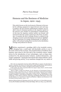 Siemens and the Business of Medicine in Japan, 1900–1945 Pierre-Yves Donzé