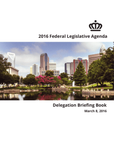 2016 Federal Legislative Agenda Delegation Briefing Book March 8, 2016