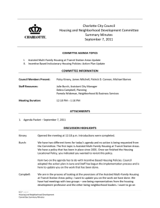   Charlotte City Council  Housing and Neighborhood Development Committee  Summary Minutes 