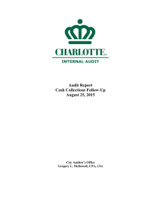 Audit Report Cash Collections Follow-Up August 25, 2015