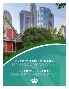 FY STRATEGIC OPERATING PLAN and COMMUNITY INVESTMENT PLAN