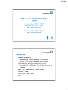 Lessons from NHS Connecting for Health 3/31/2011