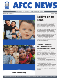 AFCC NEWS Rolling on to Reno ASSOCIATION OF FAMILY AND CONCILIATION COURTS