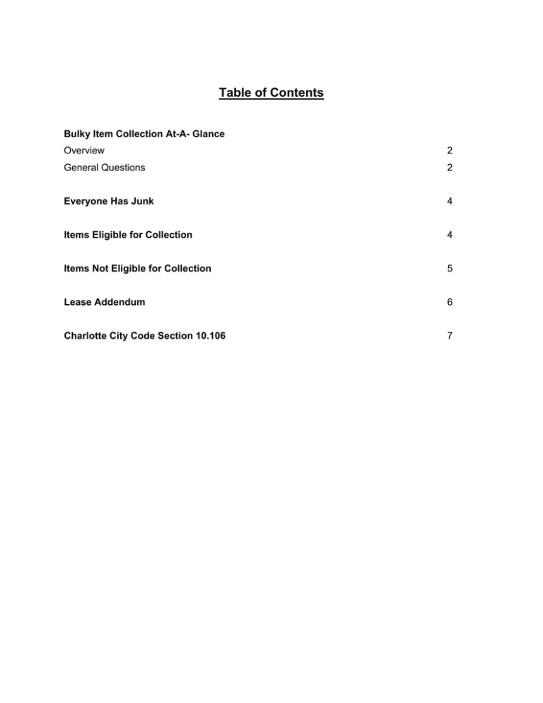 Table of Contents