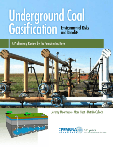 Underground Coal Gasification Environmental Risks and Benefits