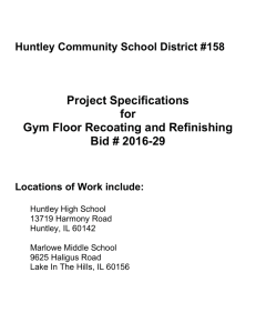 Project Specifications for Gym Floor Recoating and Refinishing