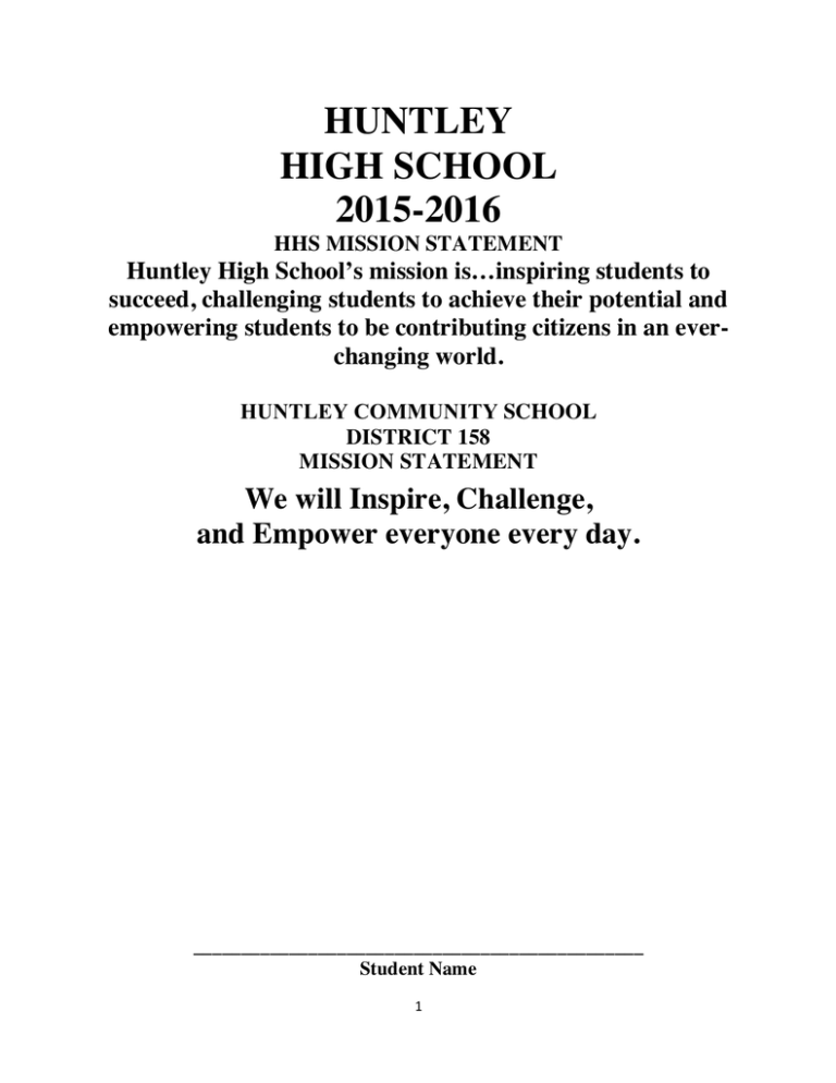HUNTLEY HIGH SCHOOL 2015 2016